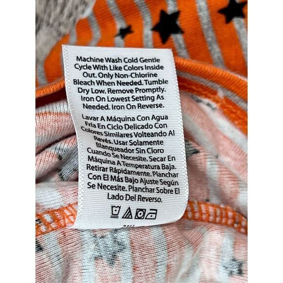 Celebrate Halloween Orange Stripe Moon Stars Sleepwear Pajama Pant Set 7 Spooky - Picture 9 of 12